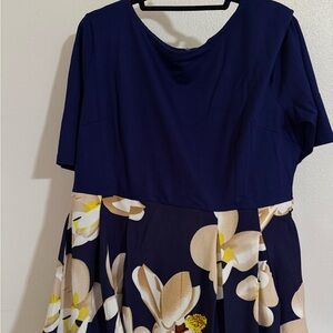 Floral Navy Blue Dress